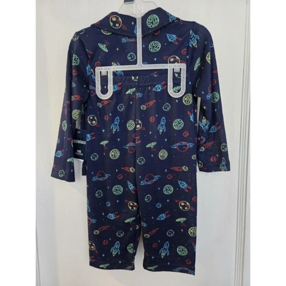 NWT P‎ J Essentials Toddler Pajamas Navy Space Theme Size 2T